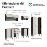 Combo completo de Cocina 245 cm Marrón/Blanco Lille Madesa 01