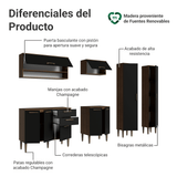 Combo completo de Cocina 245 cm Marrón/Negro Lille Madesa 01