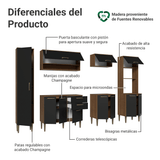 Combo completo de Cocina 265 cm Marrón/Negro Lille Madesa 01