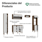Combo completo de Cocina 265 cm Marrón/Blanco Lille Madesa