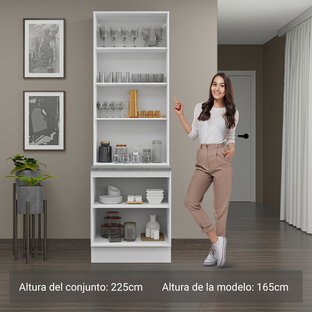 Kit Bajo Mesada con Cristalero 70 cm Madesa Lux BB 01