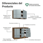 Cocina Compacta 120 cm 4 Puertas 3 Cajones Marrón/Gris Lux Madesa
