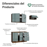 Cocina Compacta 180 cm Marrón/Gris Lux Madesa 02