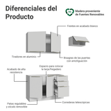 Cocina Compacta 180 x 60 cm Blanco/Blanco Aterciopelado Lux Madesa 03