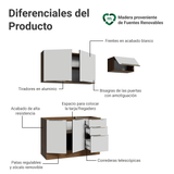 Cocina Compacta 180 x 60 cm Marrón/Blanco Aterciopelado Lux Madesa 03