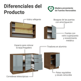 Cocina Compacta 180 cm Marrón/Gris Lux Madesa 04