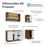 Cocina Compacta 180 x 60 cm Marrón/Blanco Aterciopelado Lux Madesa 05