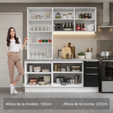 Combo de Cocina con Cristalero 190 cm Madesa Lux BN 02