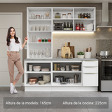Combo de Cocina con Cristalero 190 cm Madesa Lux BB 02