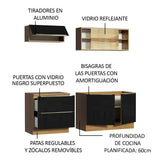 Combo de Cocina Compacta 200cm Marrón/Negro Lux Madesa 01
