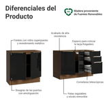 Cocina Compacta 200 cm Marrón/Negro Lux Madesa 05