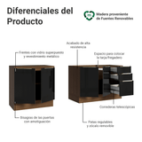 Cocina Compacta 200 x 60 cm Marrón/Negro Lux Madesa 06