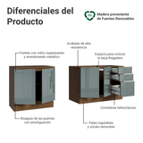 Cocina Compacta 200 x 60 cm Marrón/Gris Lux Madesa 06