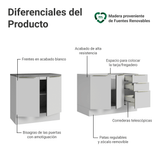 Cocina Compacta 200 x 60 cm Blanco/Blanco Aterciopelado Lux Madesa 06