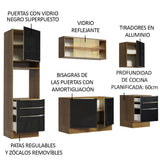 Combo completo de Cocina 240cm Marrón/Negro Lux Madesa 02