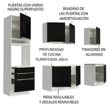 Combo completo de Cocina 240cm Blanco/Negro Lux Madesa 03