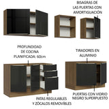 Combo completo de Cocina 240cm Marrón/Negro Lux Madesa 05