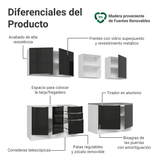 Combo completo de Cocina 240 cm Blanco/Negro Lux Madesa 09