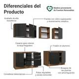 Combo completo de Cocina 240 cm Marrón/Negro Lux Madesa 09