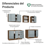 Combo completo de Cocina 240 cm Marrón/Gris Lux Madesa 09