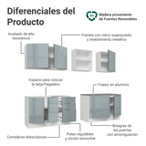 Combo completo de Cocina 240 cm Blanco/Gris Lux Madesa 09