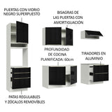 Combo completo de Cocina 260cm Blanco/Negro Lux Madesa 01