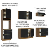 Combo completo de Cocina 260cm Marrón/Negro Lux Madesa 01