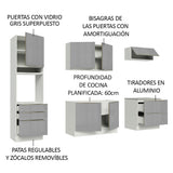 Combo completo de Cocina 260cm Blanco/Gris Lux Madesa 01