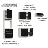Combo completo de Cocina 260cm Blanco/Negro Lux Madesa 03