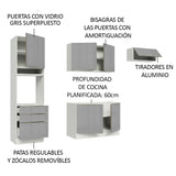 Combo completo de Cocina 260cm Blanco/Gris Lux Madesa 03