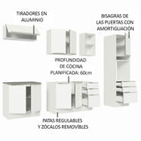 Combo Completo de Cocina 260 x 60 cm Blanco Aterciopelado Lux Madesa 08