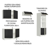 Combo completo de Cocina 270cm Blanco/Negro Lux Madesa 01