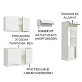 Combo Completo de Cocina 270 x 60 cm Blanco/Blanco Aterciopelado Lux Madesa 01