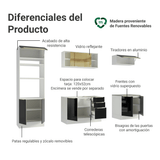 Combo Completo de Cocina 270 cm Blanco/Negro Lux Madesa 05