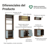 Combo completo de Cocina 270 cm Marrón/Gris Lux Madesa 05