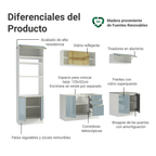 Combo completo de Cocina 270 cm 10 Puertas 3 Cajones Sin Mesada Blanco/Gris Lux Madesa 05