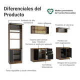 Combo Completo de Cocina 270 x 60 cm Marrón/Negro Lux Madesa 06