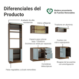 Combo Completo de Cocina 270 x 60 cm Marrón/Gris Lux Madesa 06