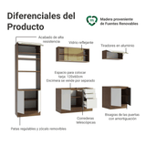 Combo Completo de Cocina 270 x 60 cm Marrón/Blanco Aterciopelado Lux Madesa 06