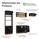 Combo completo de Cocina 270 cm Marrón/Negro Lux Madesa 07