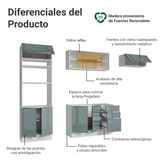 Combo completo de Cocina 270 cm Blanco/Gris Lux Madesa 07