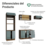 Combo completo de Cocina 270 x 60 cm Marrón/Gris Lux Madesa 08