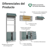 Combo completo de Cocina 270 x 60 cm Blanco/Gris Lux Madesa 08