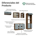 Combo completo de Cocina 270 cm Marrón/Gris Lux Madesa