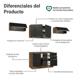Combo Completo de Cocina 280 cm Marrón/Negro Lux Madesa 01