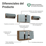 Combo completo de Cocina 280 x 60 cm Marrón/Gris Lux Madesa 02