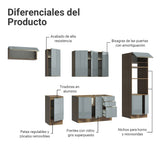 Combo completo de Cocina 310 x 60 cm Marrón/Gris Lux Madesa 01