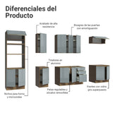 Combo completo de Cocina 310 x 60 cm Marrón/Gris Lux Madesa 02