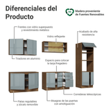 Combo Completo de Cocina 310 cm Marrón/Gris Lux Madesa 03