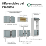 Combo Completo de Cocina 310 cm Blanco/Gris Lux Madesa 03